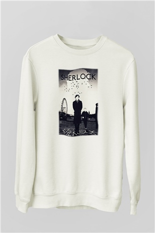 Sherlock Beyaz Unisex Sweatshirt