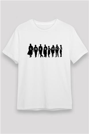 Sherlock Beyaz Unisex Tişört T-Shirt