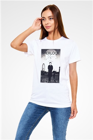 Sherlock Beyaz Unisex Tişört T-Shirt