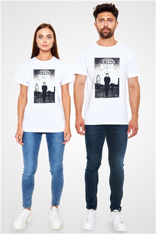 Sherlock Beyaz Unisex Tişört T-Shirt