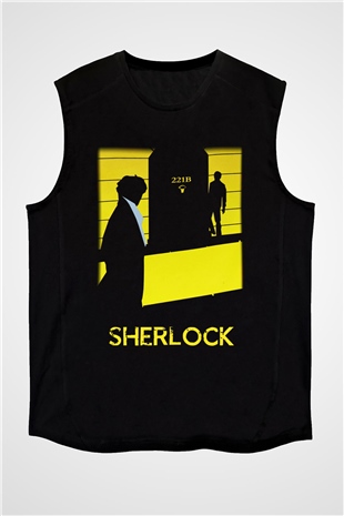 Sherlock Siyah Unisex Kolsuz Tişört