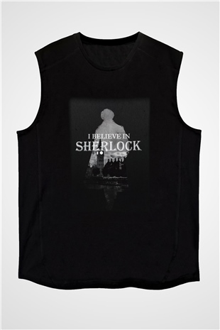 Sherlock Siyah Unisex Kolsuz Tişört
