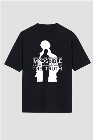 Sherlock Siyah Unisex Oversize Tişört T-Shirt