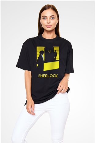 Sherlock Siyah Unisex Oversize Tişört T-Shirt