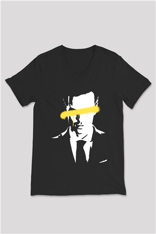Sherlock Siyah Unisex V Yaka Tişört T-Shirt
