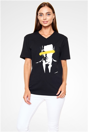 Sherlock Siyah Unisex V Yaka Tişört T-Shirt