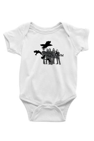 Shinedown Baskılı Beyaz Unisex Bebek Body - Zıbın