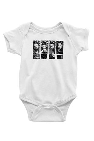 Shinedown Baskılı Beyaz Unisex Bebek Body - Zıbın