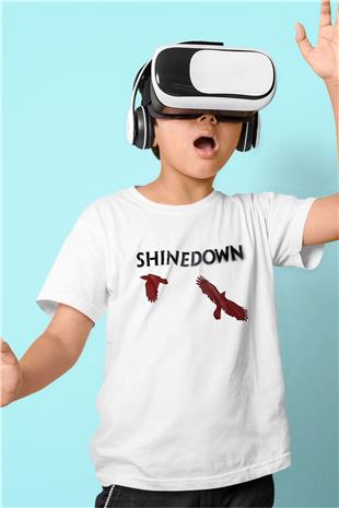 Shinedown Baskılı Beyaz Unisex Beyaz Çocuk Tişört - Tshirt
