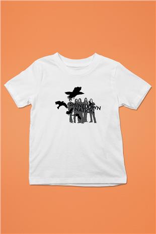 Shinedown Baskılı Beyaz Unisex Beyaz Çocuk Tişört - Tshirt