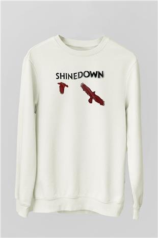 Shinedown Baskılı Beyaz Unisex Sweatshirt