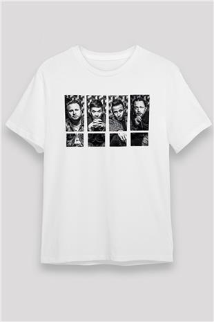 Shinedown Baskılı Unisex Beyaz Tişört - Tshirt