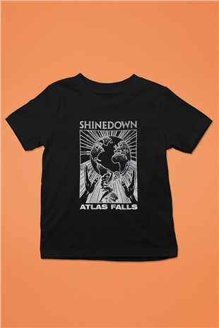Shinedown Baskılı Unisex Siyah Çocuk Tişört - Tshirt