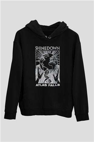 Shinedown Baskılı Unisex Siyah Kapüşonlu Sweatshirt