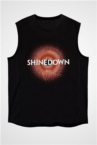 Shinedown Baskılı Unisex Siyah Kolsuz Tişört - Tshirt