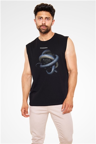 Shinedown Baskılı Unisex Siyah Kolsuz Tişört - Tshirt