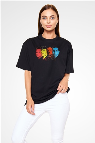 Shinedown Baskılı Unisex Siyah Oversize Tişört - Tshirt