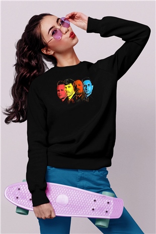 Shinedown Baskılı Unisex Siyah Sweatshirt