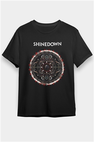 Shinedown Baskılı Unisex Siyah Tişört - Tshirt