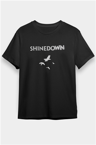 Shinedown Baskılı Unisex Siyah Tişört - Tshirt