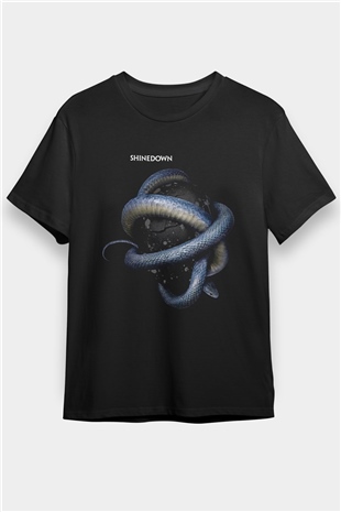Shinedown Baskılı Unisex Siyah Tişört - Tshirt