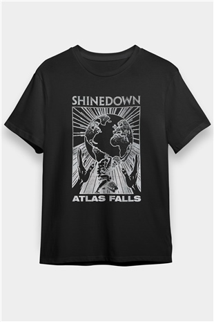 Shinedown Baskılı Unisex Siyah Tişört - Tshirt