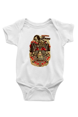 Shining Baskılı Beyaz Unisex Bebek Body - Zıbın