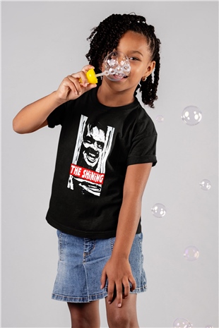 Shining Baskılı Siyah Unisex Çocuk Tişört