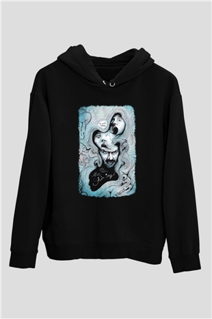 Shining Siyah Unisex Kapüşonlu Sweatshirt