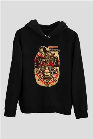 Shining Siyah Unisex Kapüşonlu Sweatshirt