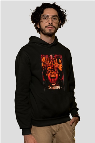 Shining Siyah Unisex Kapüşonlu Sweatshirt