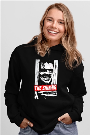 Shining Siyah Unisex Kapüşonlu Sweatshirt