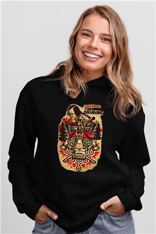 Shining Siyah Unisex Kapüşonlu Sweatshirt