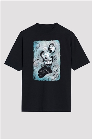 Shining Siyah Unisex Oversize Tişört