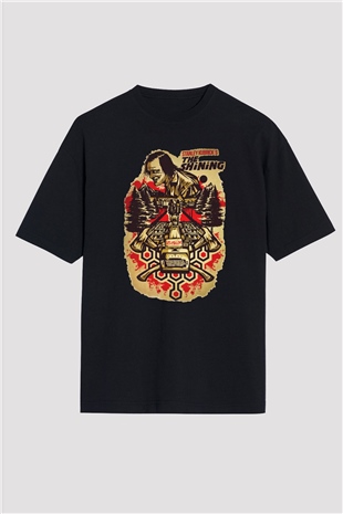 Shining Siyah Unisex Oversize Tişört