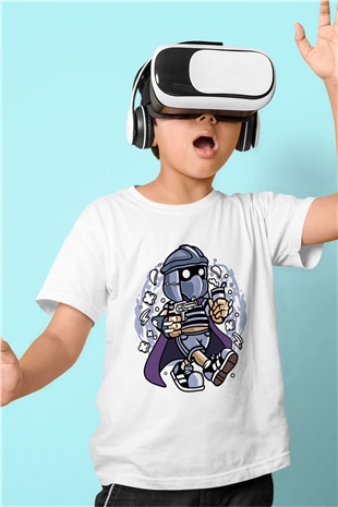 Shredder Bastard Baskılı Beyaz Unisex Çocuk Tshirt