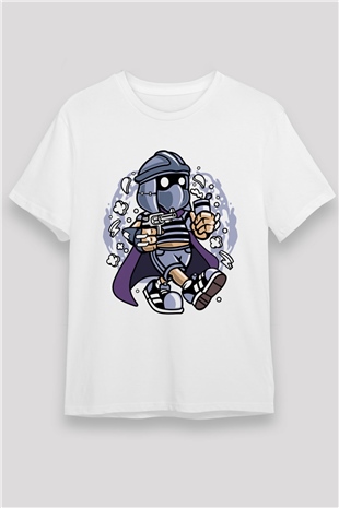 Shredder Bastard Baskılı Beyaz Unisex Tshirt