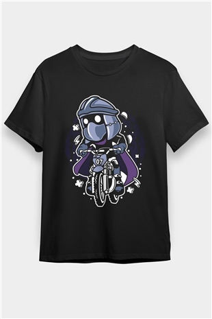 Shredder Biker Baskılı Siyah Unisex Tshirt