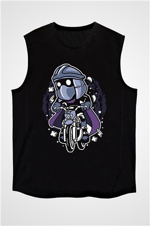 Shredder Biker Baskılı Siyah Unisex Tshirt