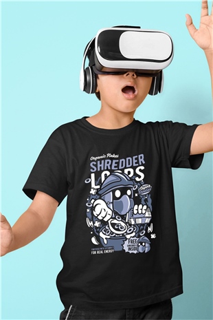 Shredder Loops Baskılı Siyah Çocuk Unisex Tshirt