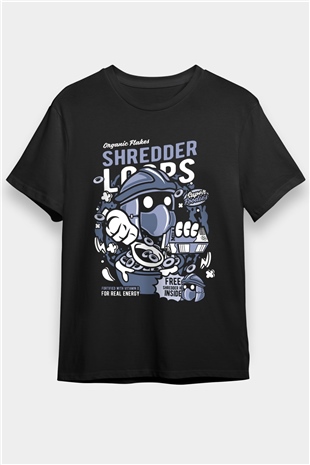 Shredder Loops Baskılı Siyah Unisex Tshirt