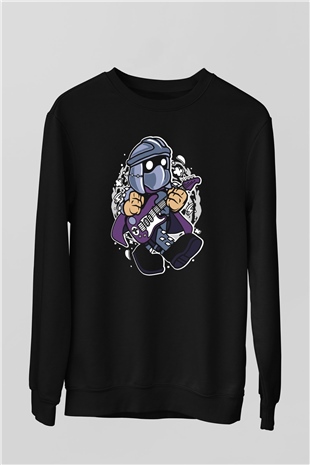 Shredder Rocker Baskılı Siyah Unisex Tshirt