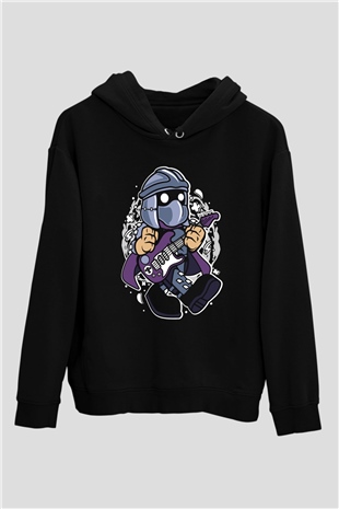 Shredder Rocker Baskılı Siyah Unisex Tshirt