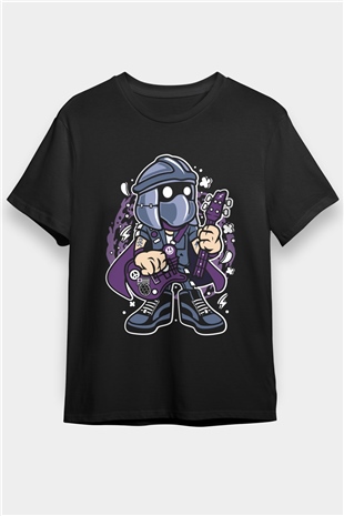 Shredder Rockstar Baskılı Siyah Unisex Tshirt
