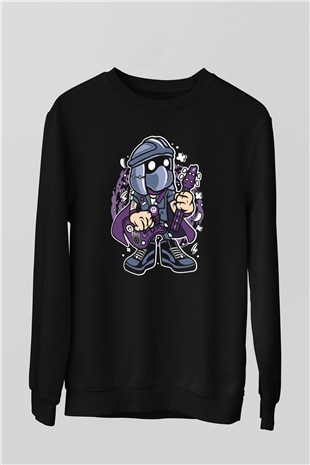 Shredder Rockstar Baskılı Siyah Unisex Tshirt