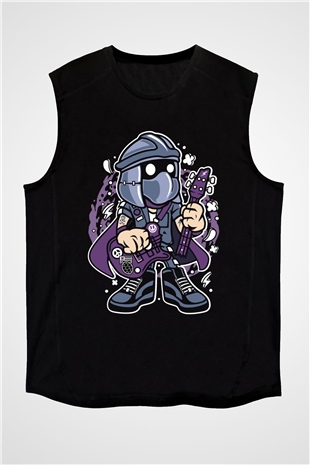 Shredder Rockstar Baskılı Siyah Unisex Tshirt