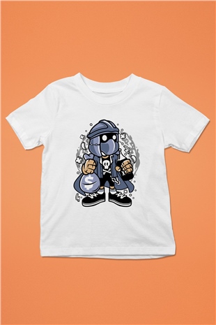 Shredder Street Bastard Baskılı Beyaz Unisex Çocuk Tshirt