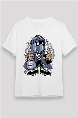 Shredder Street Bastard Baskılı Beyaz Unisex Tshirt