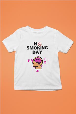 Sigarayı Bırakma Günü Baskılı Beyaz Unisex Beyaz Çocuk Tişört - Tshirt