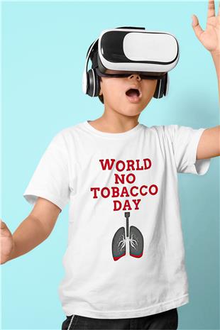 Sigarayı Bırakma Günü Baskılı Beyaz Unisex Beyaz Çocuk Tişört - Tshirt